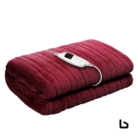 Electric burgundy throw blanket