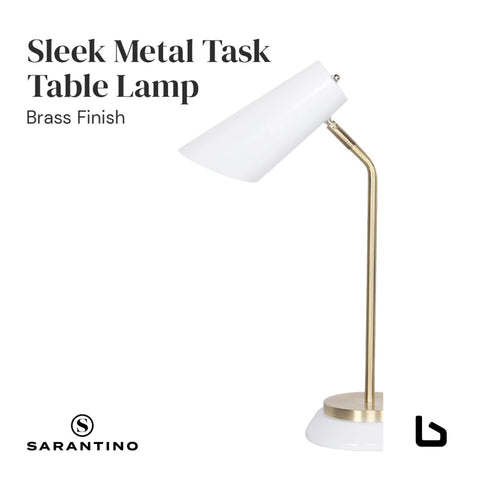 Electric reading light table lamp brass finish - white