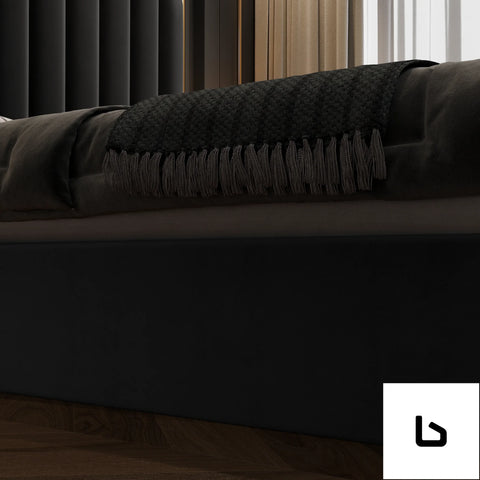 Elegant luxury king size velvet fabric storage bedframe