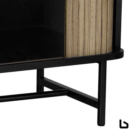 Entertainment unit tv cabinet 150cm black boris - furniture