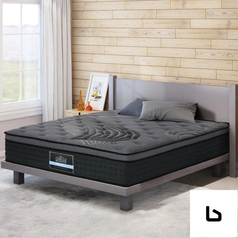 Euro top queen bamboo black mattress - bed frame