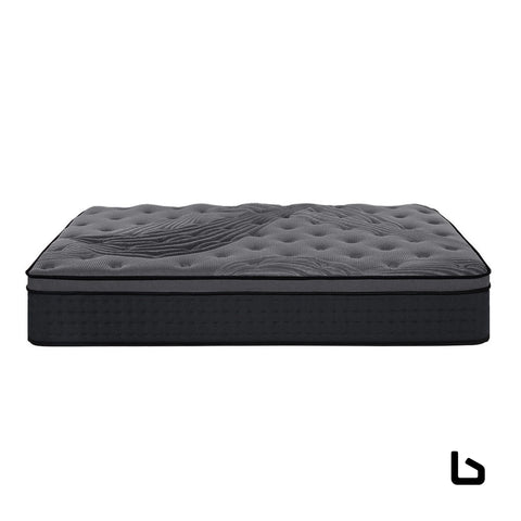 Euro top single bamboo black mattress - bed frame