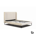 FALLON White Oak Fabric Fabric Bed Frame BED FRAME - Bed