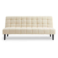 Faux suede fabric sofa bed furniture lounge seat beige - >