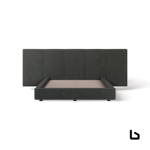 Feluxe black velvet wide bed frame