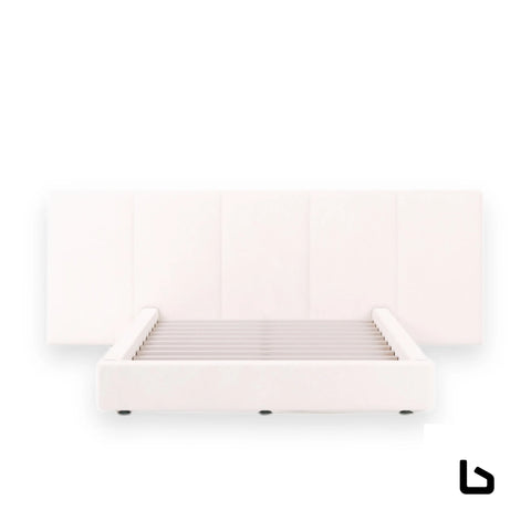 FELUXE Ivory Boucle Fabric Bed Frame (Australian Made) BED