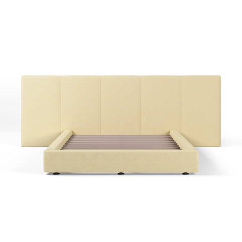 FELUXE Ivory Boucle Fabric Bed Frame (Australian Made) BED