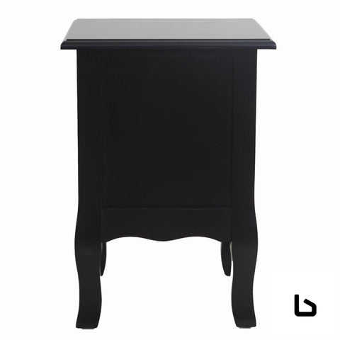 French bedside table nightstand black set of 2 - furniture >