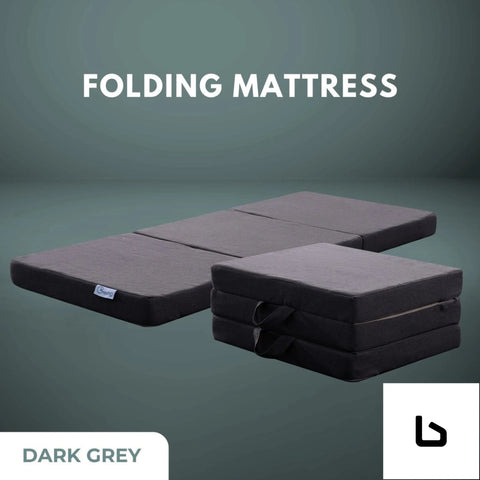 Gominimo 3 fold folding mattress single dark grey