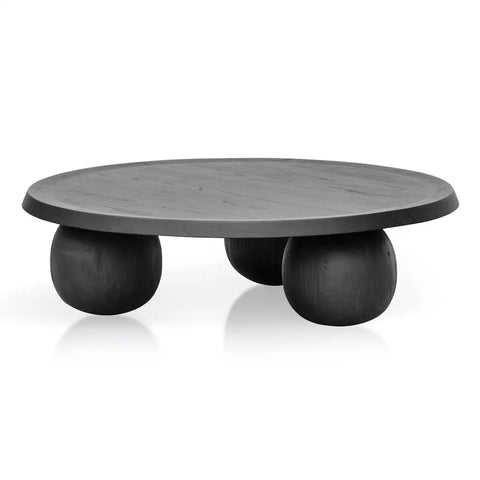 Grout Black Round Coffee Table Tables WYLD