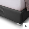 Halcyon bed frame air leather padded upholstery high
