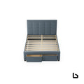 HARLEY Dark Grey Fabric Storage Bed Frame Bed Frame Bedroom Factory 