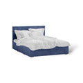 Nicki blue velvet fabric 4 drawers bed frame