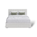 Nicki ivory boucle fabric 4 drawers bed frame