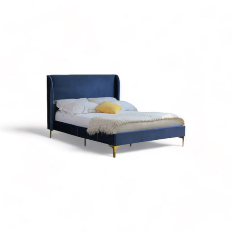 Otis blue velvet bed frame