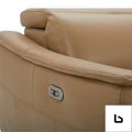 Inala 2 seater genuine leather sofa lounge electric powered