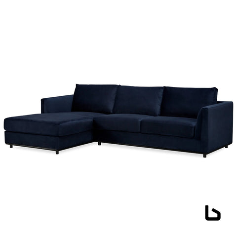 Kennedi 2 seater velvet fabric corner sofa lounge lhf