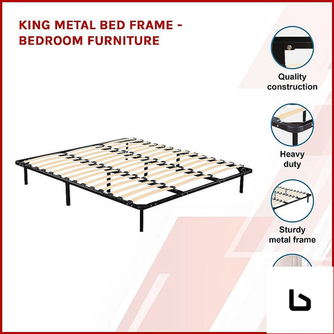 King metal bed frame - bedroom furniture - frame