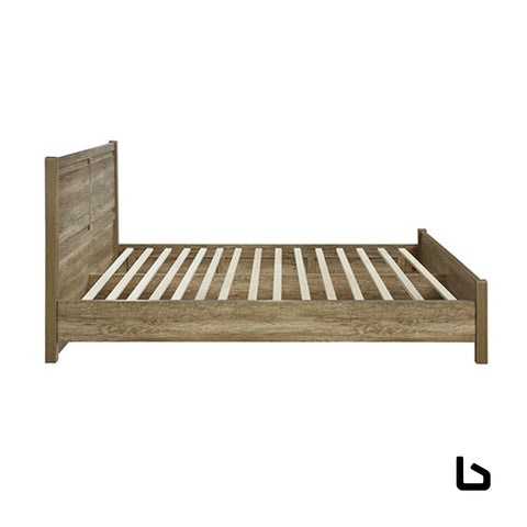 King size bed frame natural wood like mdf in oak colour