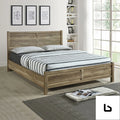 King size bed frame natural wood like mdf in oak colour