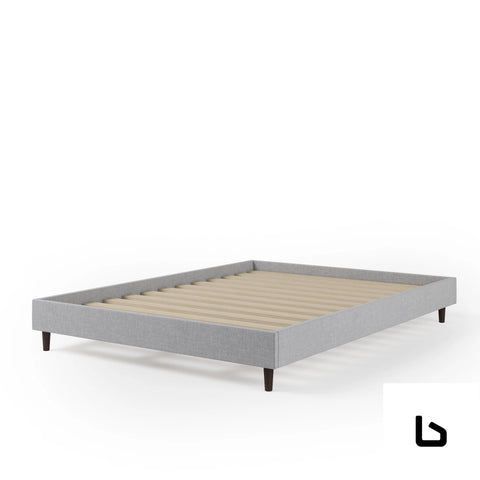 KNIGHTED Glamour Cocoa Fabric Bed Frame (Australian Made)