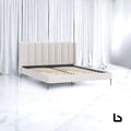 Krown ivory boucle fabric bed frame