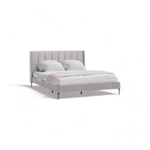 Krown grey fabric bed frame