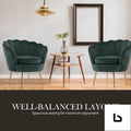 La bella shell scallop green armchair accent chair velvet