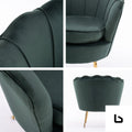 La bella shell scallop green armchair accent chair velvet
