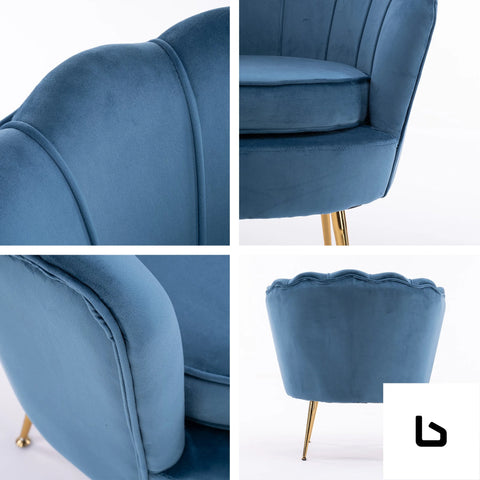 La bella shell scallop navy blue armchair accent chair