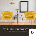 La bella shell scallop yellow armchair accent chair velvet