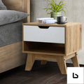 Bf bedside table drawer nightstand shelf cabinet storage