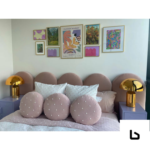 LUKA Glamour Eggshell Fabric Curved Bed Frame (Australian