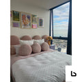 LUKA Plush Petal Velvet Fabric Curved Bed Frame (Australian