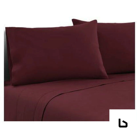 LUXE Burgundy Bed Sheets Bedding Bedroom Factory 