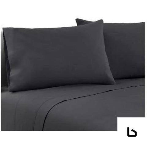 LUXE Charcoal Bed Sheets Bedding Bedroom Factory 