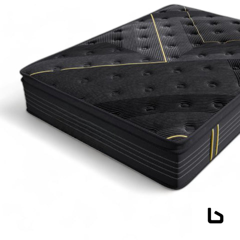Luxe black bamboo 9 zone charcoal reinforced sleep mattress