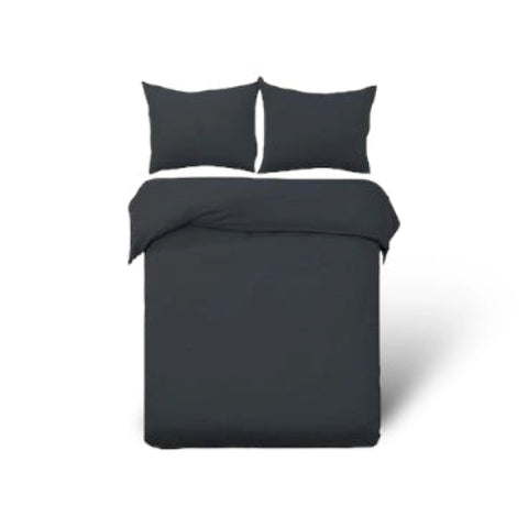 LUXE CHARCOAL QUILT COVER SET - Bedding
