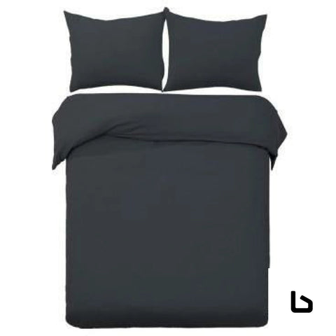 LUXE Charcoal Quilt Cover Set Bedding Bedroom Factory 