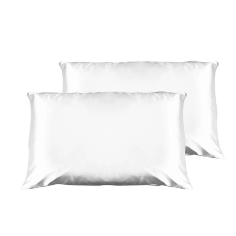 Luxury satin pillowcase twin pack size with gift box - white