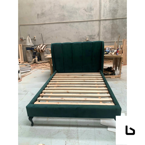 MARCUS Glamour Spruce Fabric Bed Frame (Australian Made) BED
