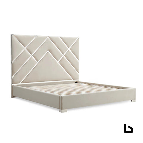 Matrix bed frame fabric padded upholstery high quality