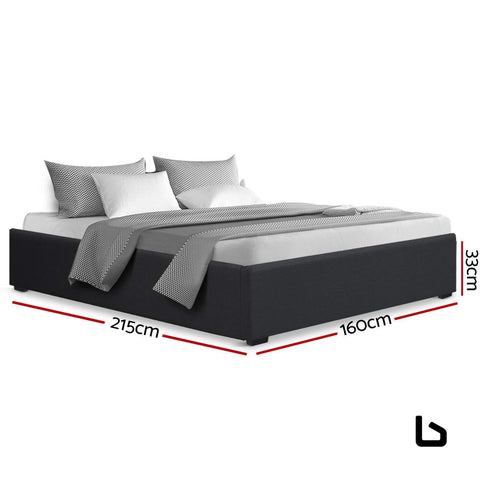 Bf queen size storage gas lift bed frame without headboard