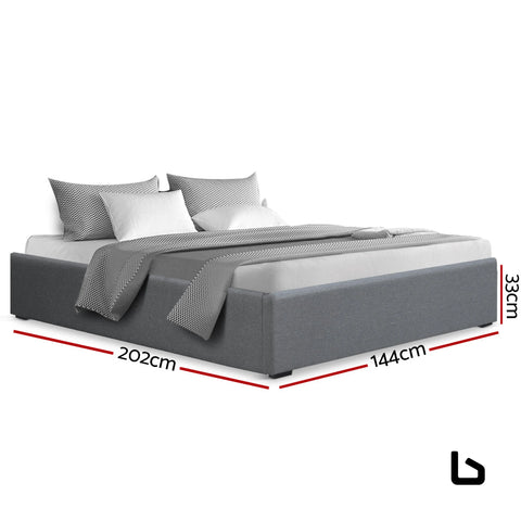Double full size gas lift bed frame base with storage