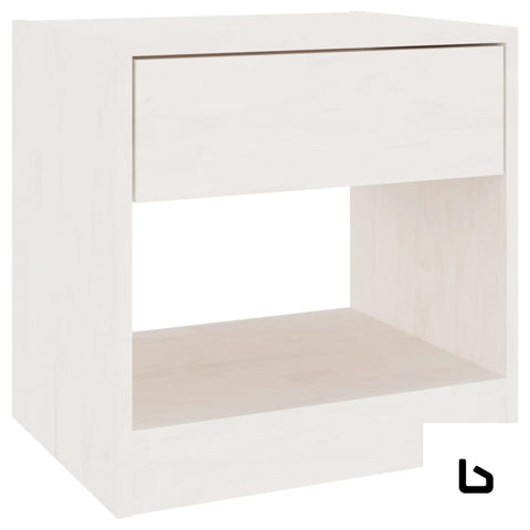 Melody white wood bedside table - tables