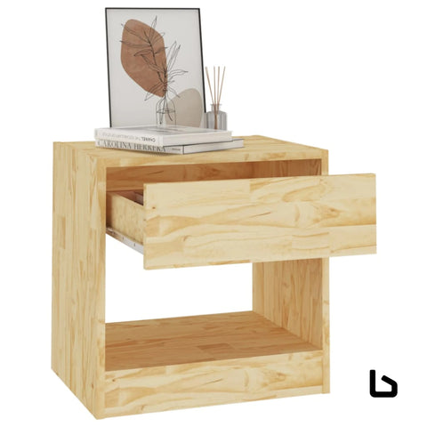 Melody natural wood bedside table - tables