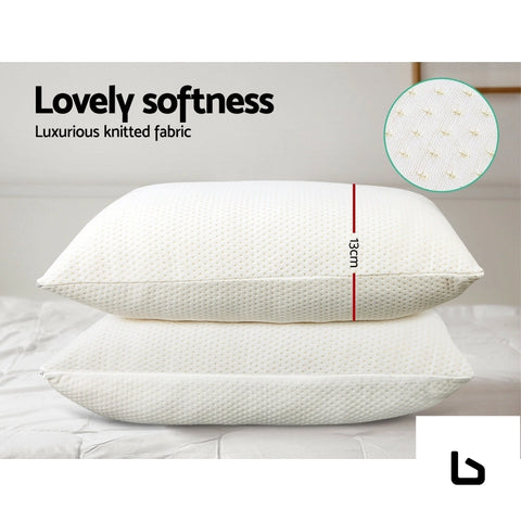 Memory foam pillow 13cm thick twin pack
