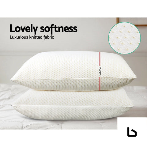 Memory foam pillow 19cm thick twin pack