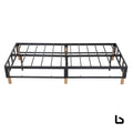Metal bed frame mattress foundation blue – single