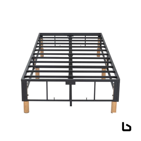 Metal bedframe mattress foundation (dark grey) – double